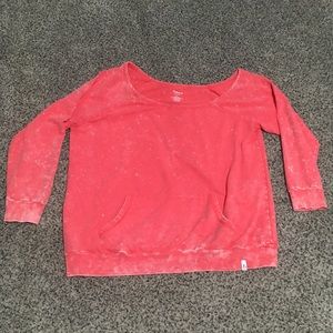 Torrid Active Sweatshirt Blush Dark Pink Distressed Size 2